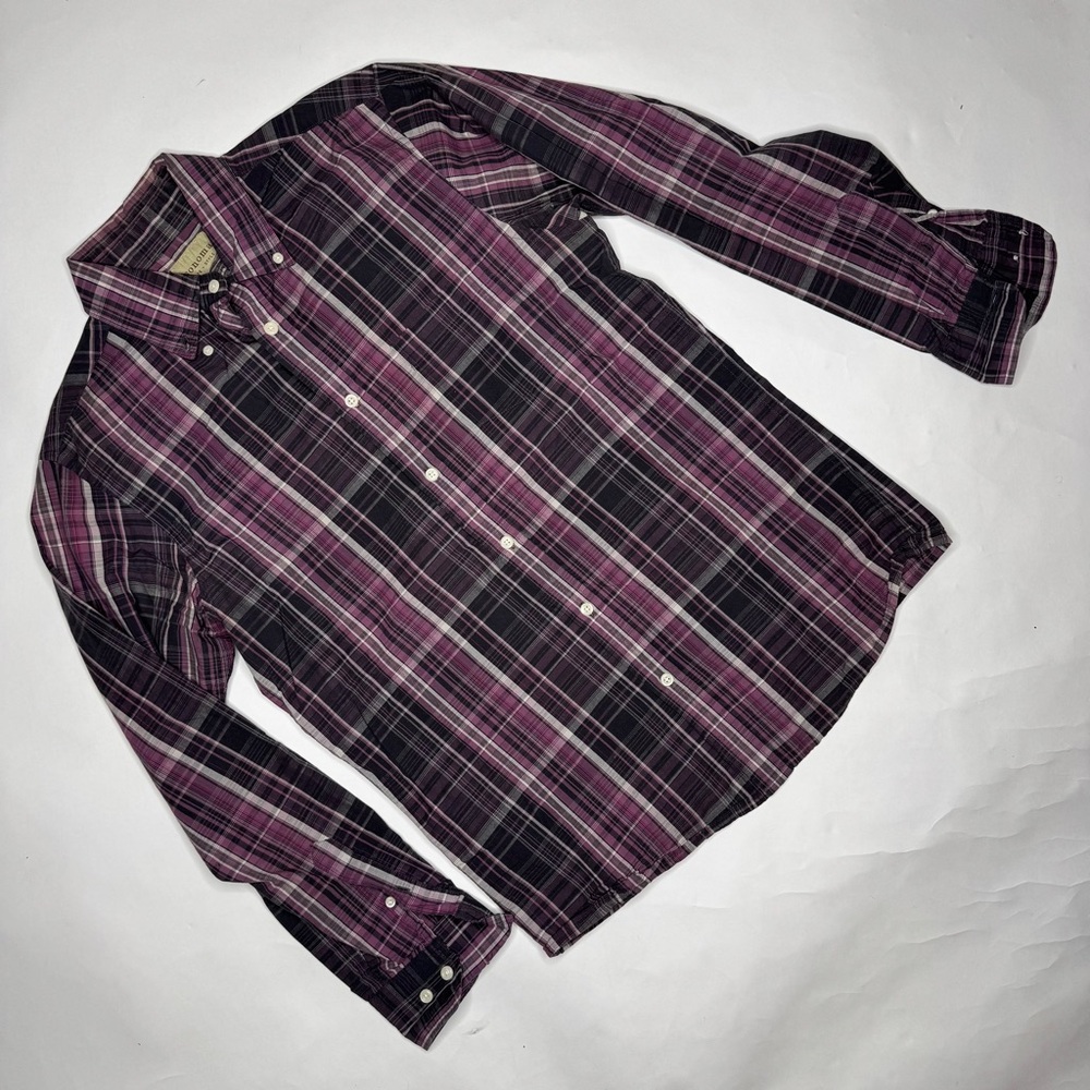 Men's Plaid Shirt - Black and Purple